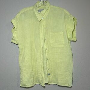 Rails Light Yellow Limon Whitney Button Down Shirt women’s large summer vacation